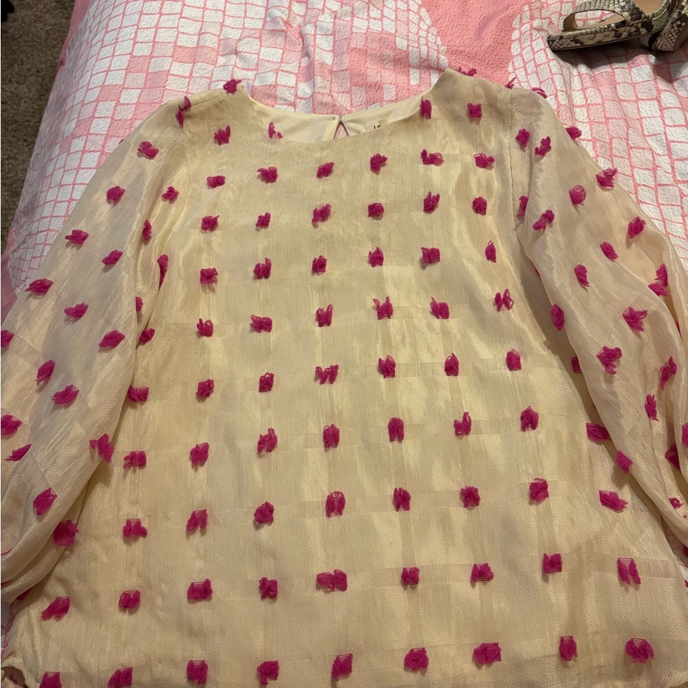 JODIFL Cream Top with Pink Details